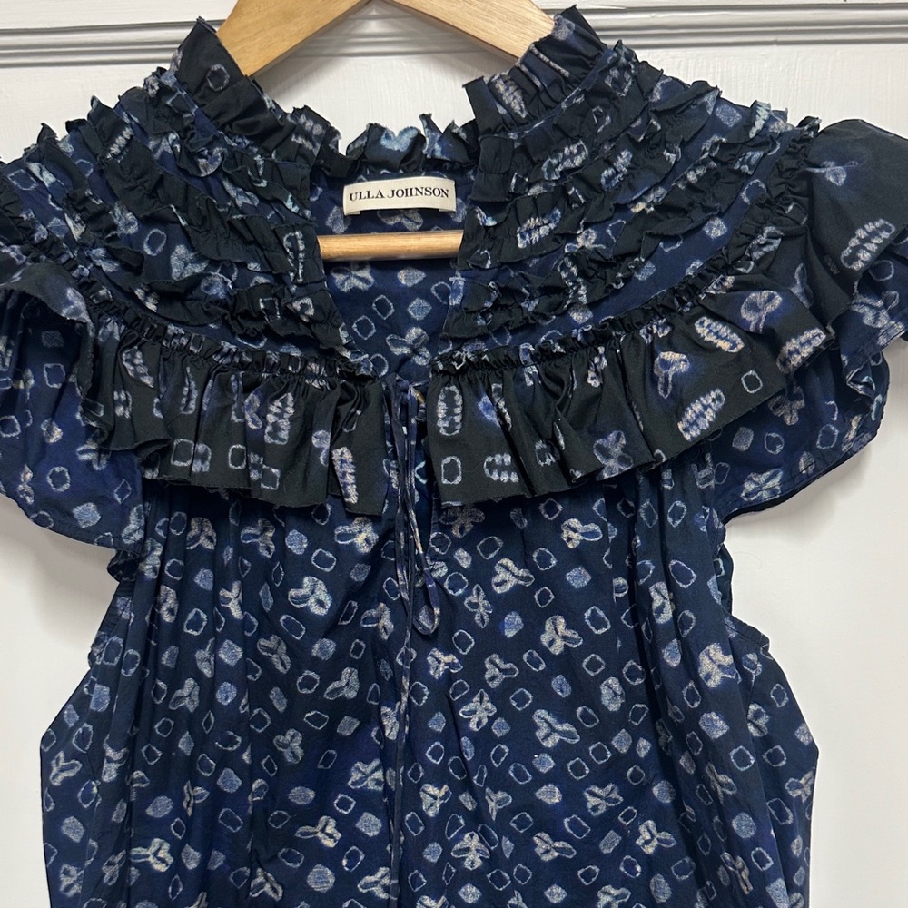 Ulla Johnson' Navy Ruffle solina Top